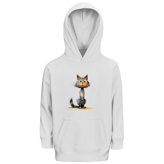 Kinder Hoodie - Lustiger Cartoon Katze Lady Schnurri – CrazyToon Prints