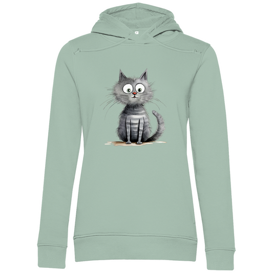 Damen Hoodie - Lustiger Cartoon Kater Don Flauschewitz – CrazyToon Prints