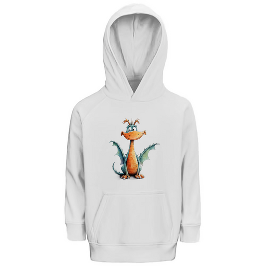 Kinder Hoodie - Lustiger Cartoon Drache Flammi – CrazyToon Prints