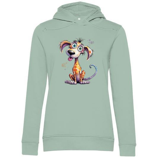 Damen Hoodie - Lustiger Cartoon Hund Kunterbunt – CrazyToon Prints