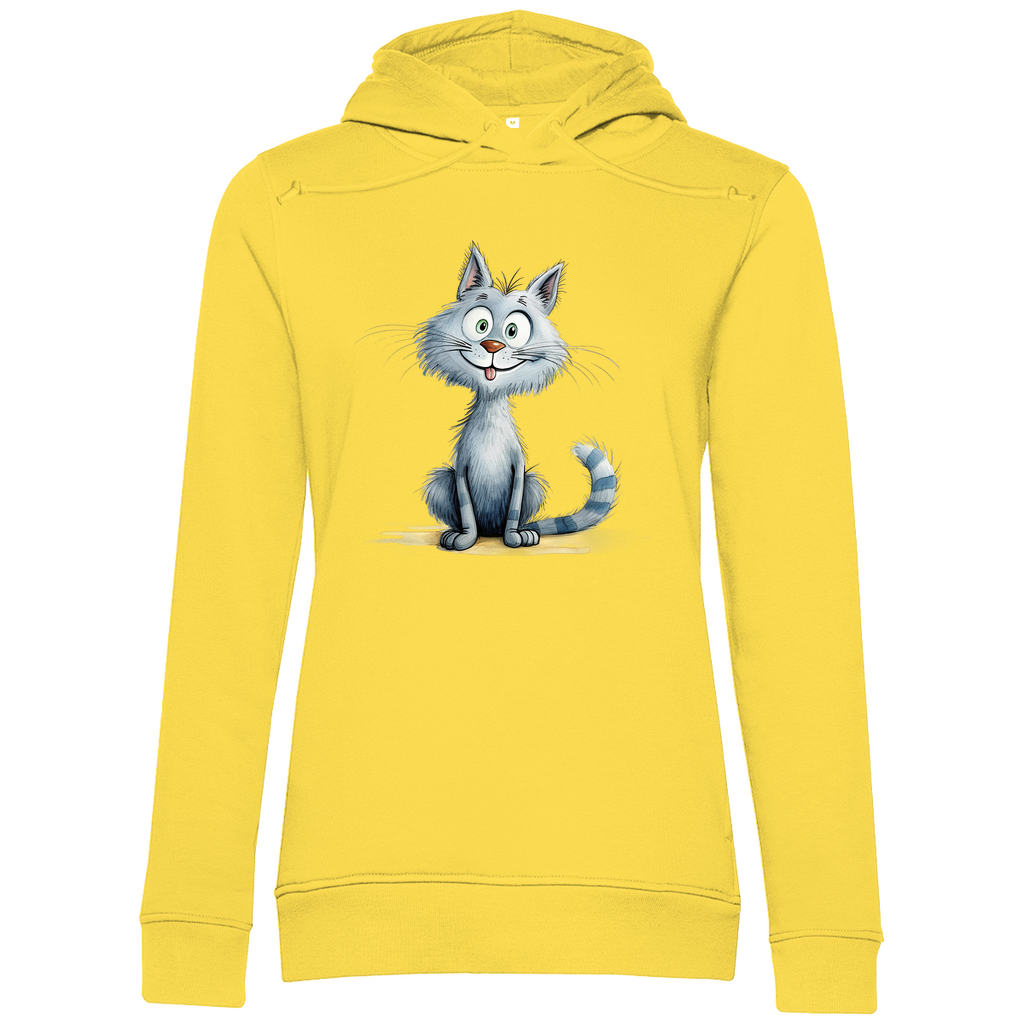 Damen Premium Bio Hoodie Katze Lady Miau