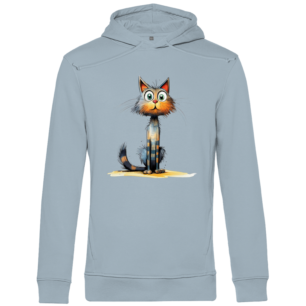 Herren Premium Bio Hoodie Katze Lady Schnurri
