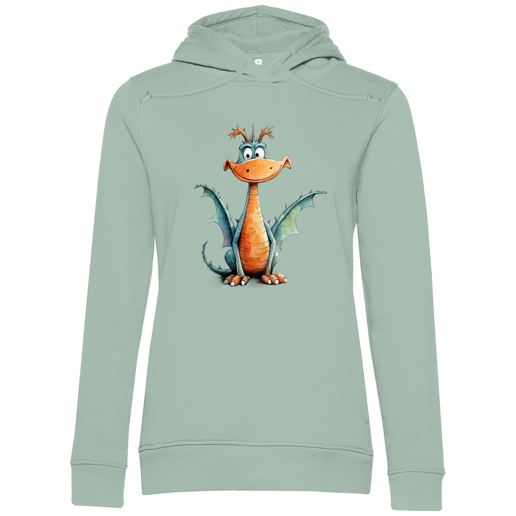 Damen Premium Bio Hoodie Drache Flammi