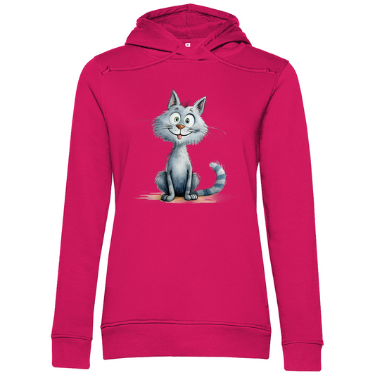Damen Hoodie - Lustige Cartoon Katze Lady Miau – CrazyToon Prints
