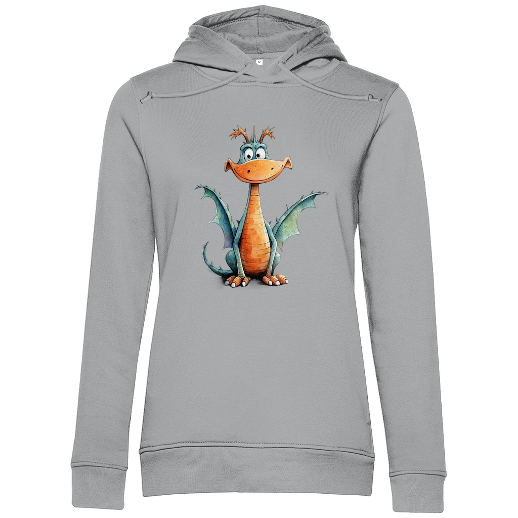 Damen Premium Bio Hoodie Drache Flammi