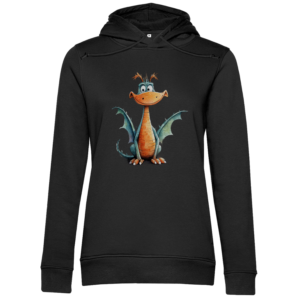Damen Premium Bio Hoodie Drache Flammi
