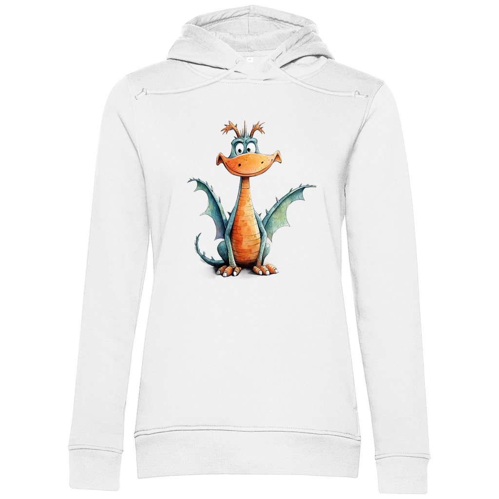 Damen Premium Bio Hoodie Drache Flammi