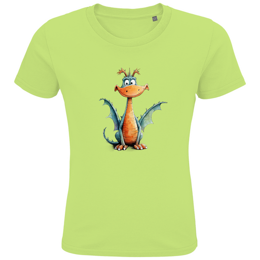 Kinder T-Shirt - Lustiger Cartoon Drache Flammi – CrazyToon Prints