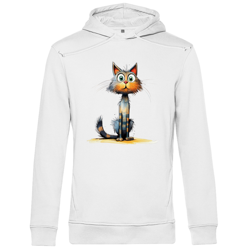 Herren Premium Bio Hoodie Katze Lady Schnurri