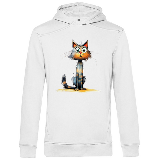 Herren Premium Bio Hoodie Katze Lady Schnurri