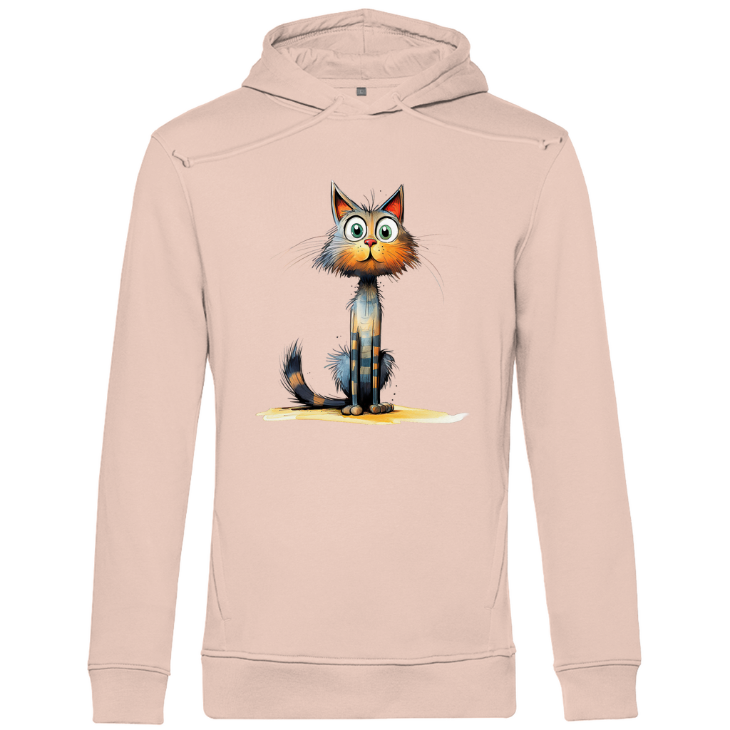 Herren Premium Bio Hoodie Katze Lady Schnurri