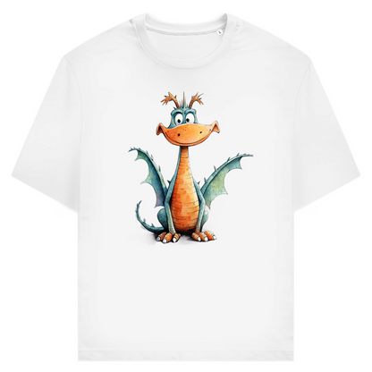 Unisex T-Shirt - Lustiger Cartoon Drache Flammi – CrazyToon Prints