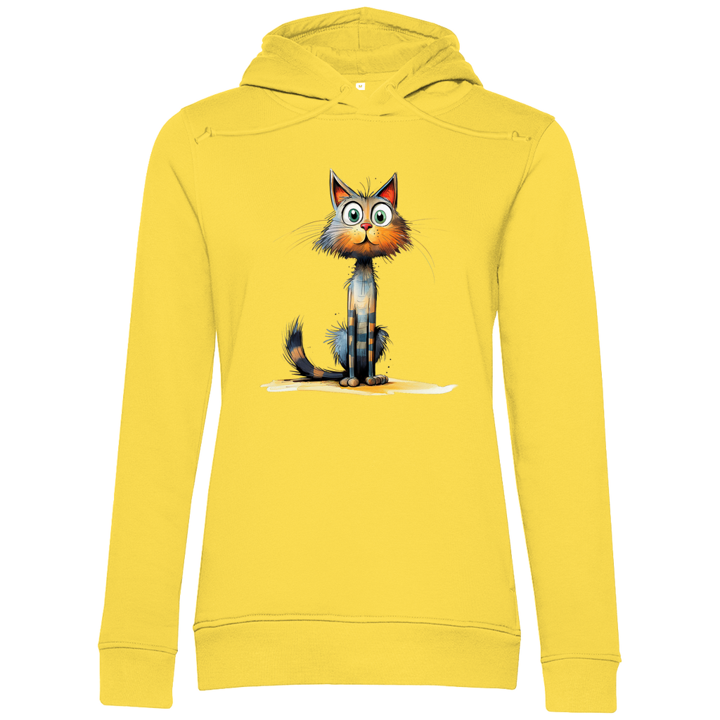 Damen Premium Bio Hoodie Katze Lady Schnurri