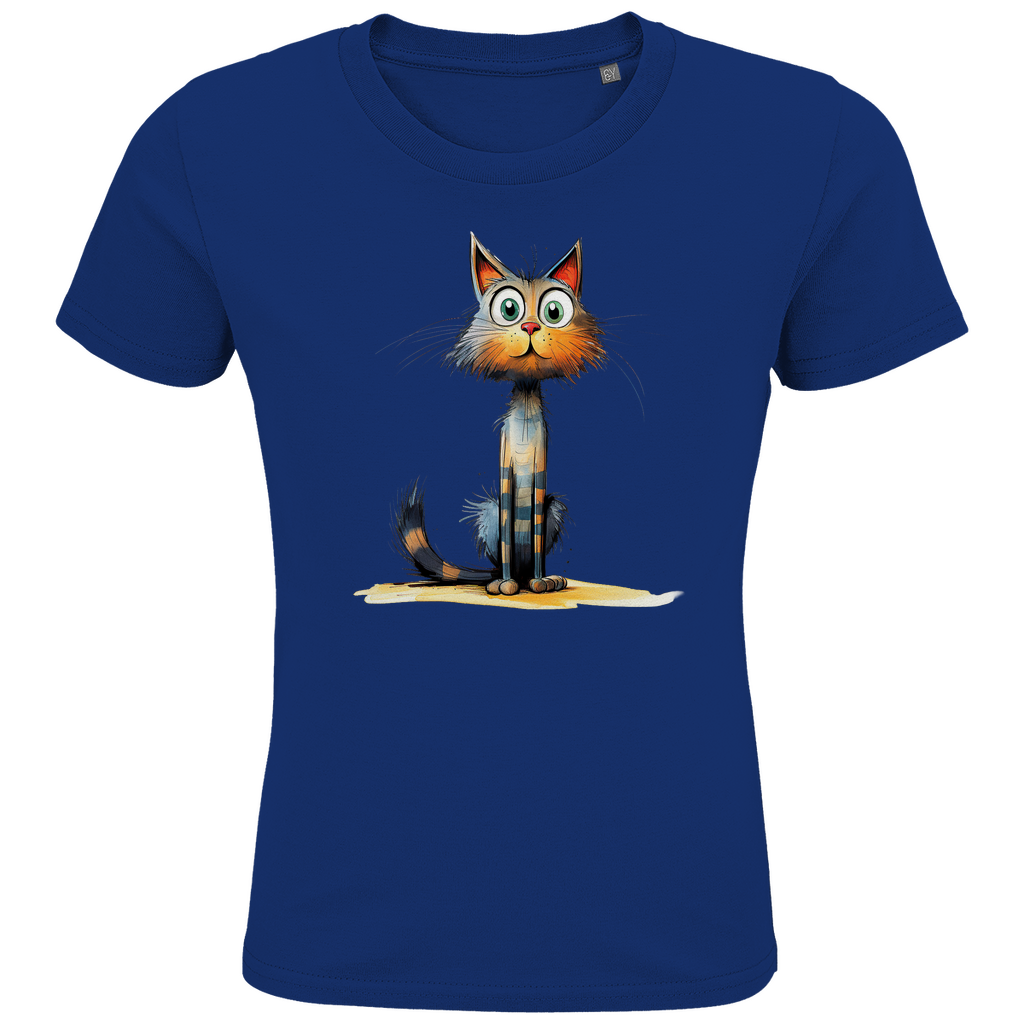 Kids Premium Bio T-Shirt Katze Lady Schnurri