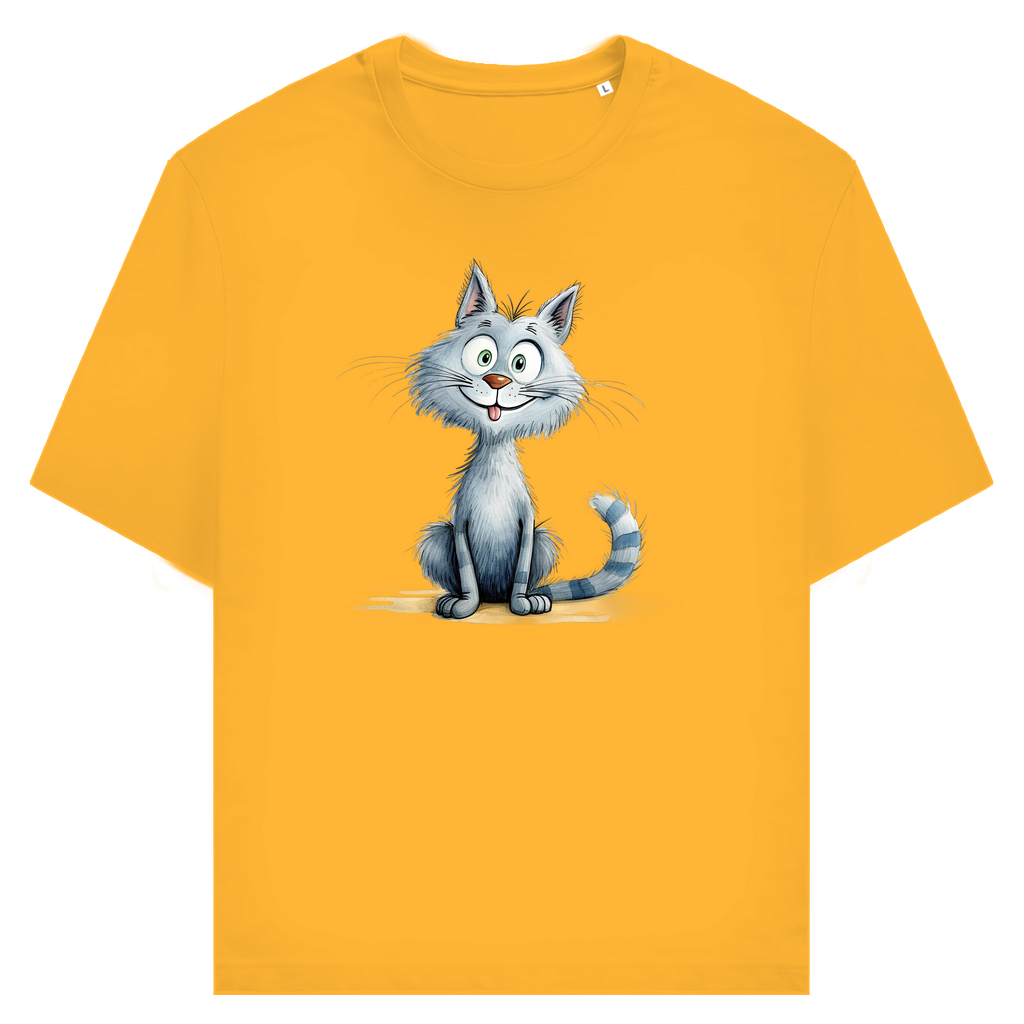 Unisex T-Shirt - Lustige Cartoon Katze Lady Miau – CrazyToon Prints