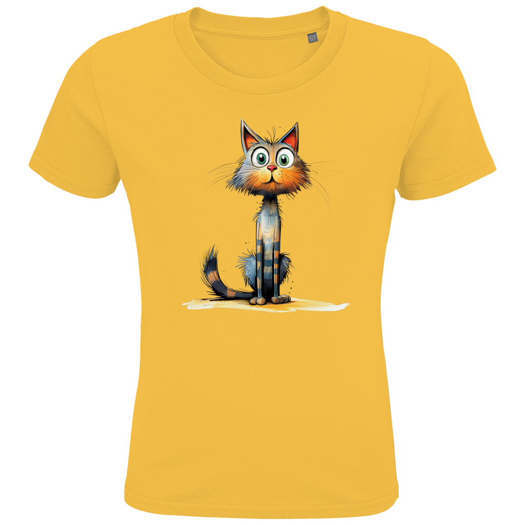 Kids Premium Bio T-Shirt Katze Lady Schnurri