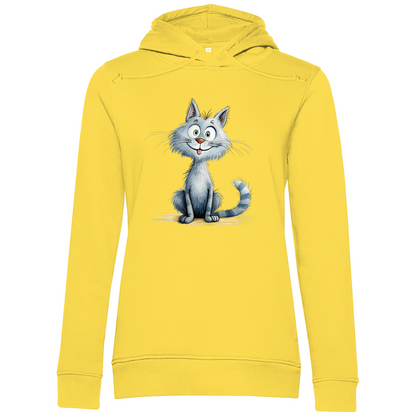 Damen Premium Bio Hoodie Katze Lady Miau