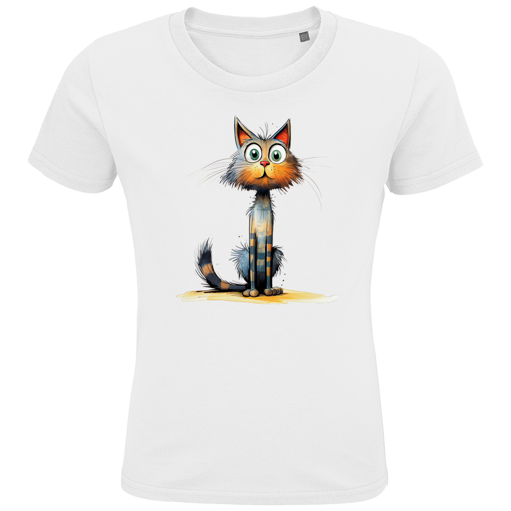 Kids Premium Bio T-Shirt Katze Lady Schnurri