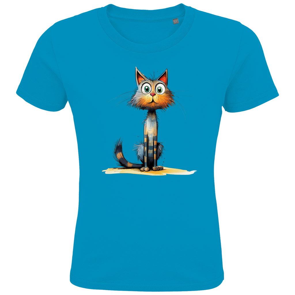 Kids Premium Bio T-Shirt Katze Lady Schnurri