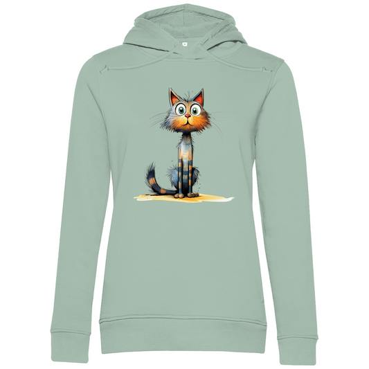 Damen Premium Bio Hoodie Katze Lady Schnurri