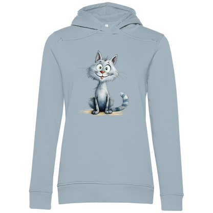 Damen Premium Bio Hoodie Katze Lady Miau