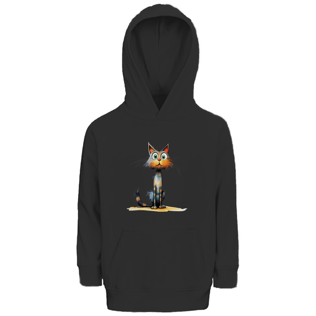 Kinder Premium Bio Hoodie Katze Lady Schnurri