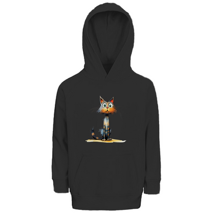 Kinder Premium Bio Hoodie Katze Lady Schnurri