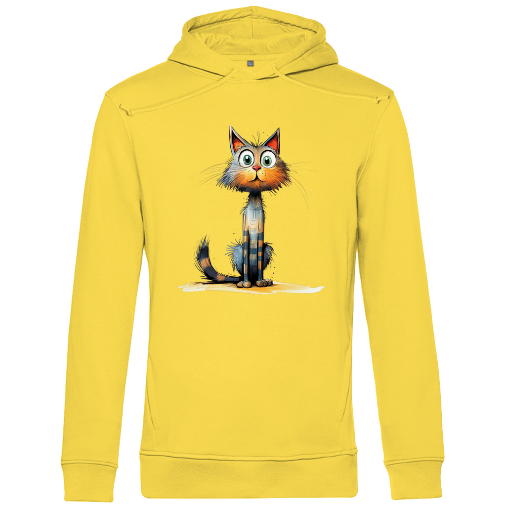 Herren Premium Bio Hoodie Katze Lady Schnurri
