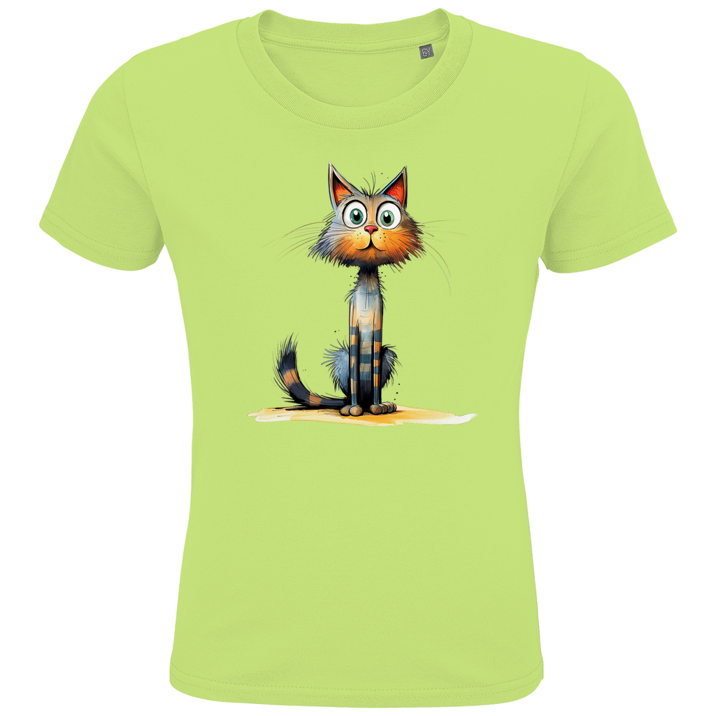 Kids Premium Bio T-Shirt Katze Lady Schnurri