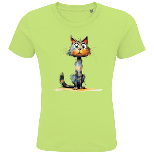 Kids Premium Bio T-Shirt Katze Lady Schnurri
