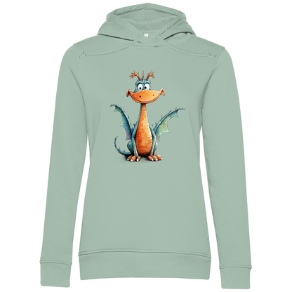Damen Premium Bio Hoodie Drache Flammi