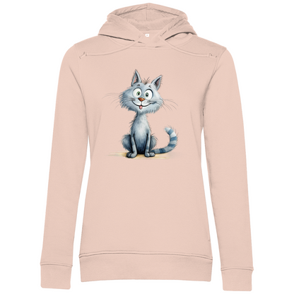 Damen Premium Bio Hoodie Katze Lady Miau