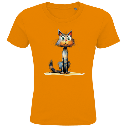Kids Premium Bio T-Shirt Katze Lady Schnurri