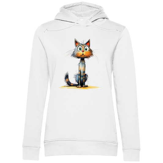 Damen Premium Bio Hoodie Katze Lady Schnurri