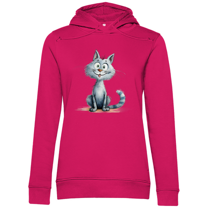 Damen Premium Bio Hoodie Katze Lady Miau