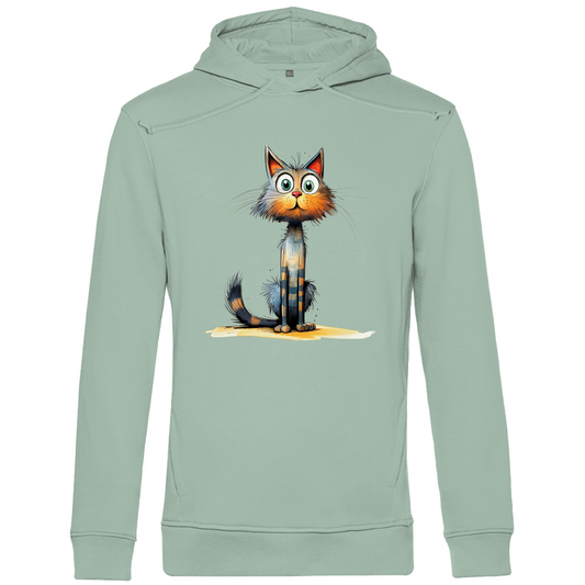 Herren Premium Bio Hoodie Katze Lady Schnurri