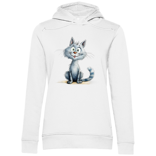 Damen Premium Bio Hoodie Katze Lady Miau