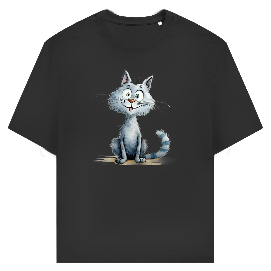 Unisex T-Shirt - Lustige Cartoon Katze Lady Miau – CrazyToon Prints