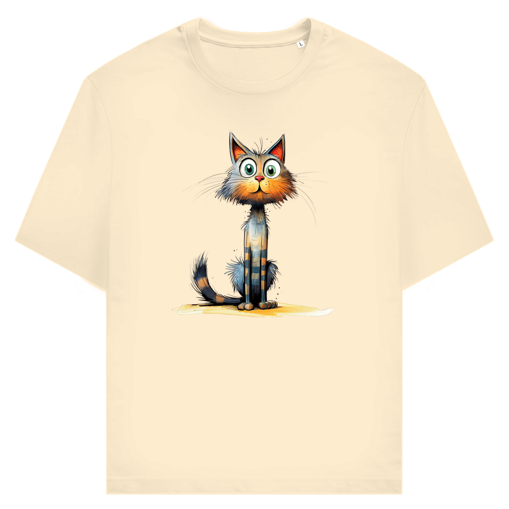 Unisex T-Shirt - Lustige Cartoon Katze Lady Schnurri – CrazyToon Prints