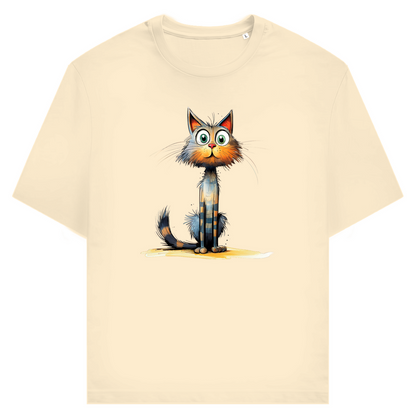 Unisex T-Shirt - Lustige Cartoon Katze Lady Schnurri – CrazyToon Prints