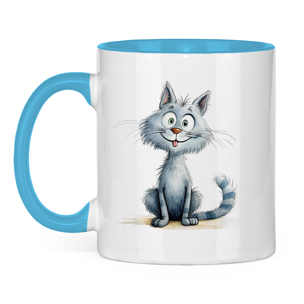 Tasse zweifarbig - Katze Lady Miau
