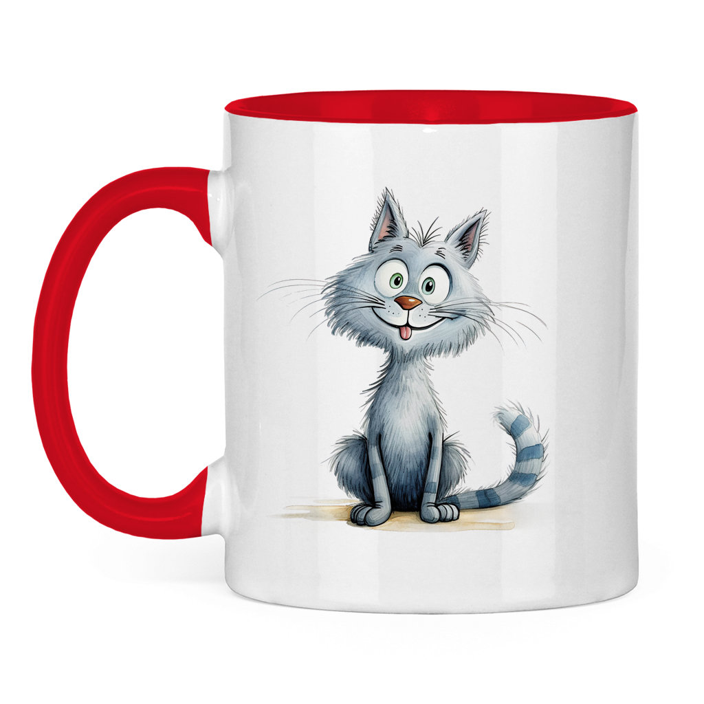 Tasse zweifarbig - Katze Lady Miau
