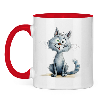 Tasse zweifarbig - Katze Lady Miau