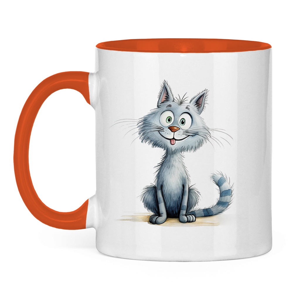 Tasse zweifarbig - Katze Lady Miau
