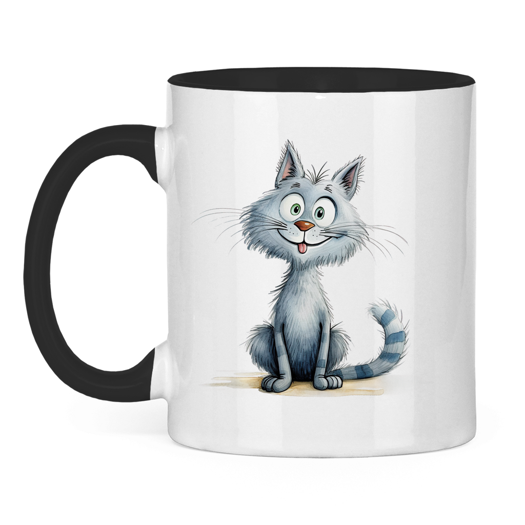 Tasse zweifarbig - Katze Lady Miau