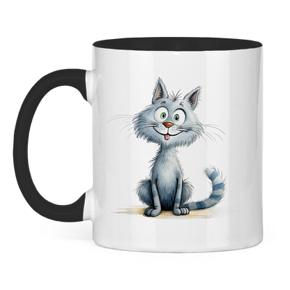 Tasse zweifarbig - Katze Lady Miau
