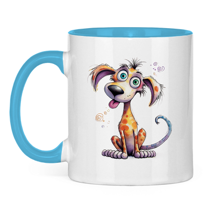 Tasse zweifarbig - Hund Kunterbunt