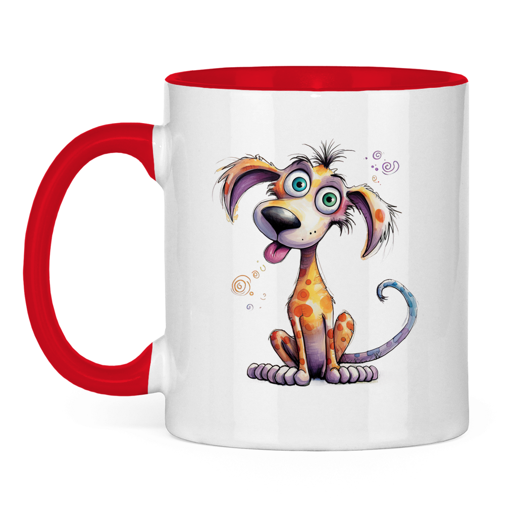 Tasse zweifarbig - Hund Kunterbunt