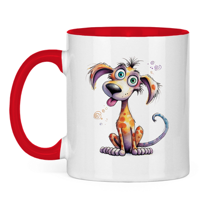 Tasse zweifarbig - Hund Kunterbunt