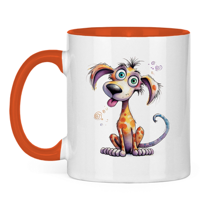 Tasse zweifarbig - Hund Kunterbunt